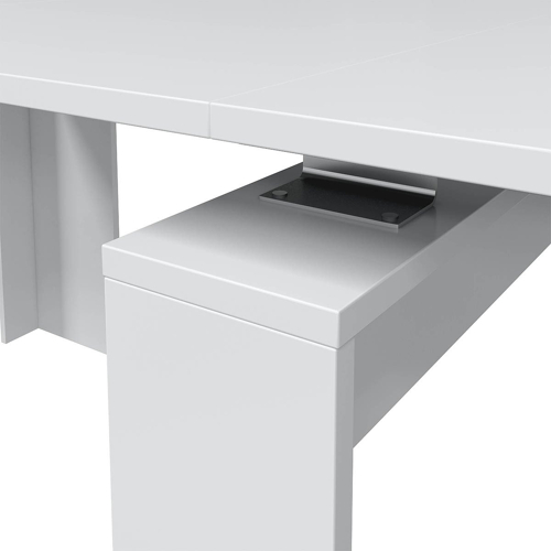 Table à manger extensible L51/237 x P90 x H78 cm, blanc UNITED