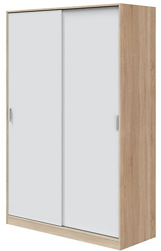 Armoire 2 Portes Coulissantes blanc bois L120 x P50 x H200 cm