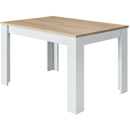 Table à manger extensible L140/190 x P90 x H78 cm, blanc/chêne LEA
