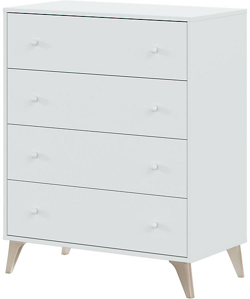 Commode scandinave 4 tiroirs L77,5 x P40 x H95 cm blanc