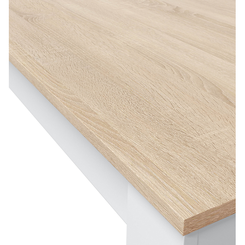 Table à manger L109 x P67cm - Blanc/chêne