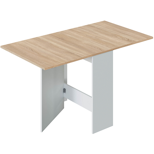 Table auxiliaire extensible L31/140 x P77 cm - Blanc/chêne