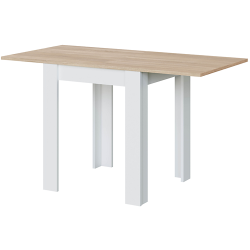 Table auxiliaire extensible L67/134 x P67cm - Blanc/chêne