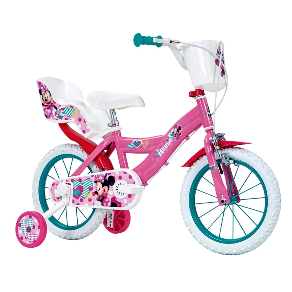 Velo 14 pouces Minnie 4 6 ans Stabilisateur Huffy