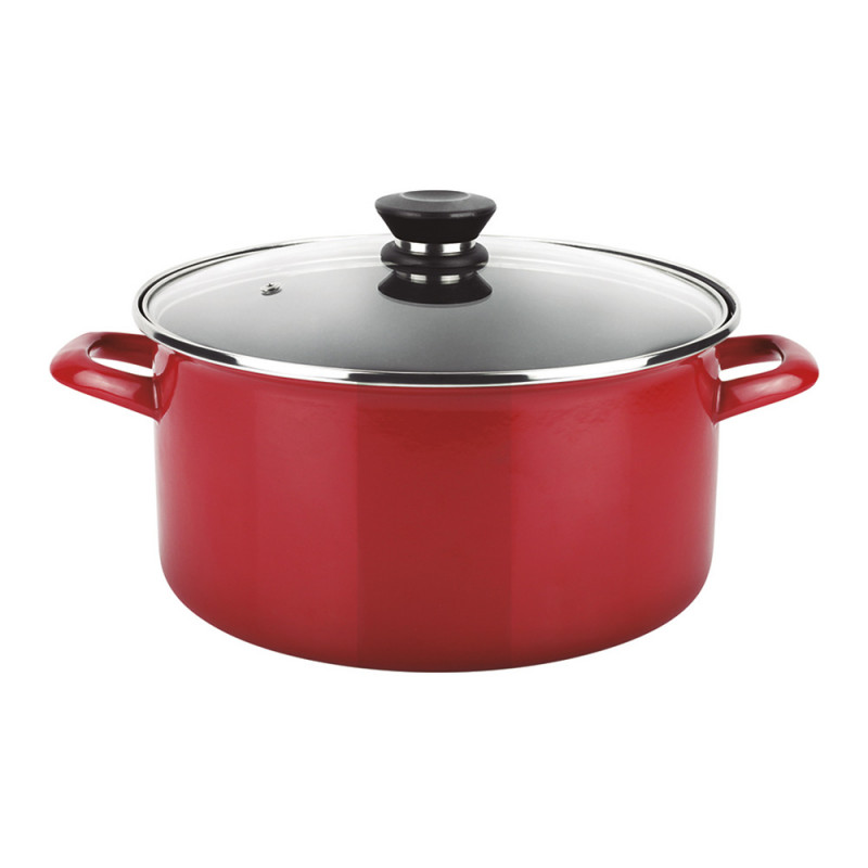 Couvercle de casserole 24 cm, acier rouge, couvercle de casserole universel  pour