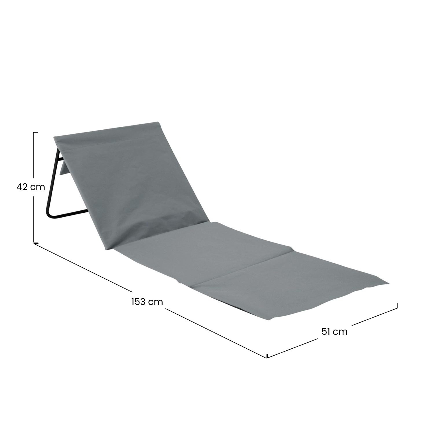 Tapis De Plage Just Be... Léger Et Pliable - Dossier Réglable, Poche Sécurité - Bleu Rayé