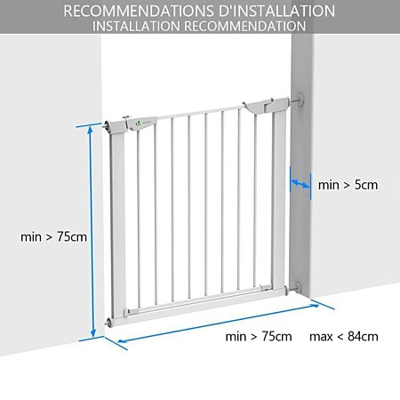Barriere De Securite Porte Et Escalier 75-84cm Blanc - Barrière de