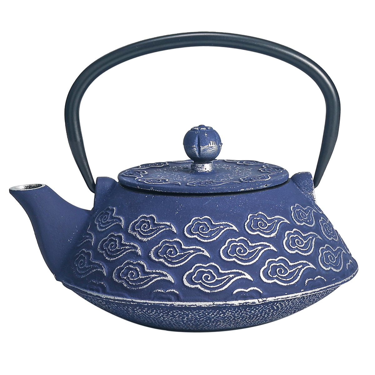Théière en fonte bleue, avec filtre a thé