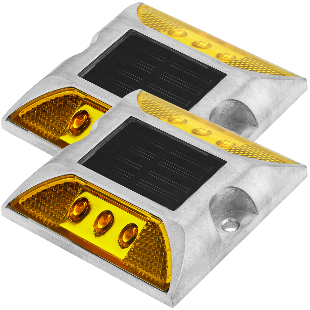 Plot routier solaire LED réfléchissant de signalisation 105x105x20mm ...