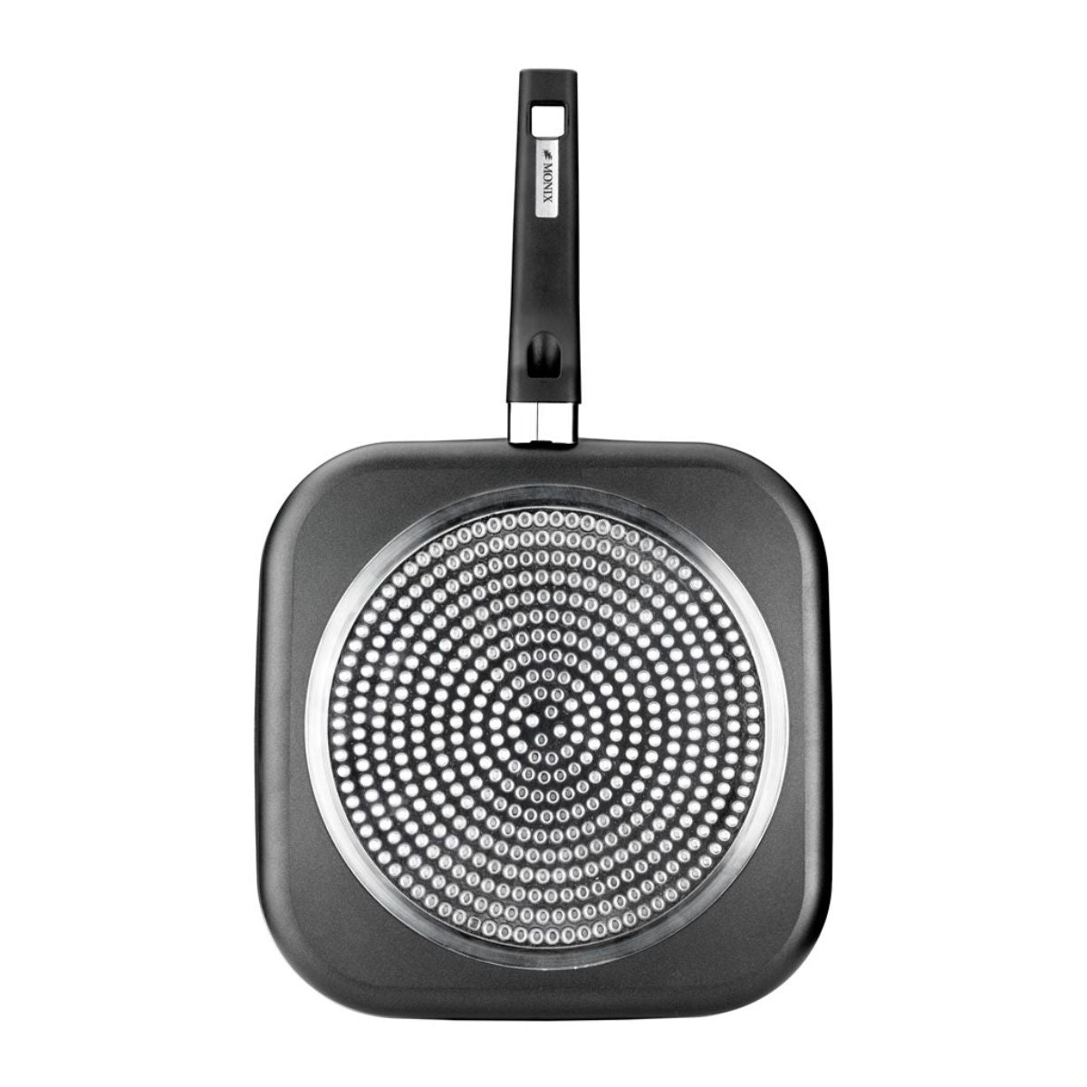 MONIX Resistent Plus Gril Carré 28 Cm Sans Rainures - Poêle Antiadhésive Induction Compatible