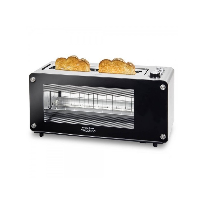 Grille-Pain Cecotec RetroVision Beige 700W - 2 Fentes Extra-Larges, Design Rétro Avec Affichage Et Couvercle Anti-Poussière