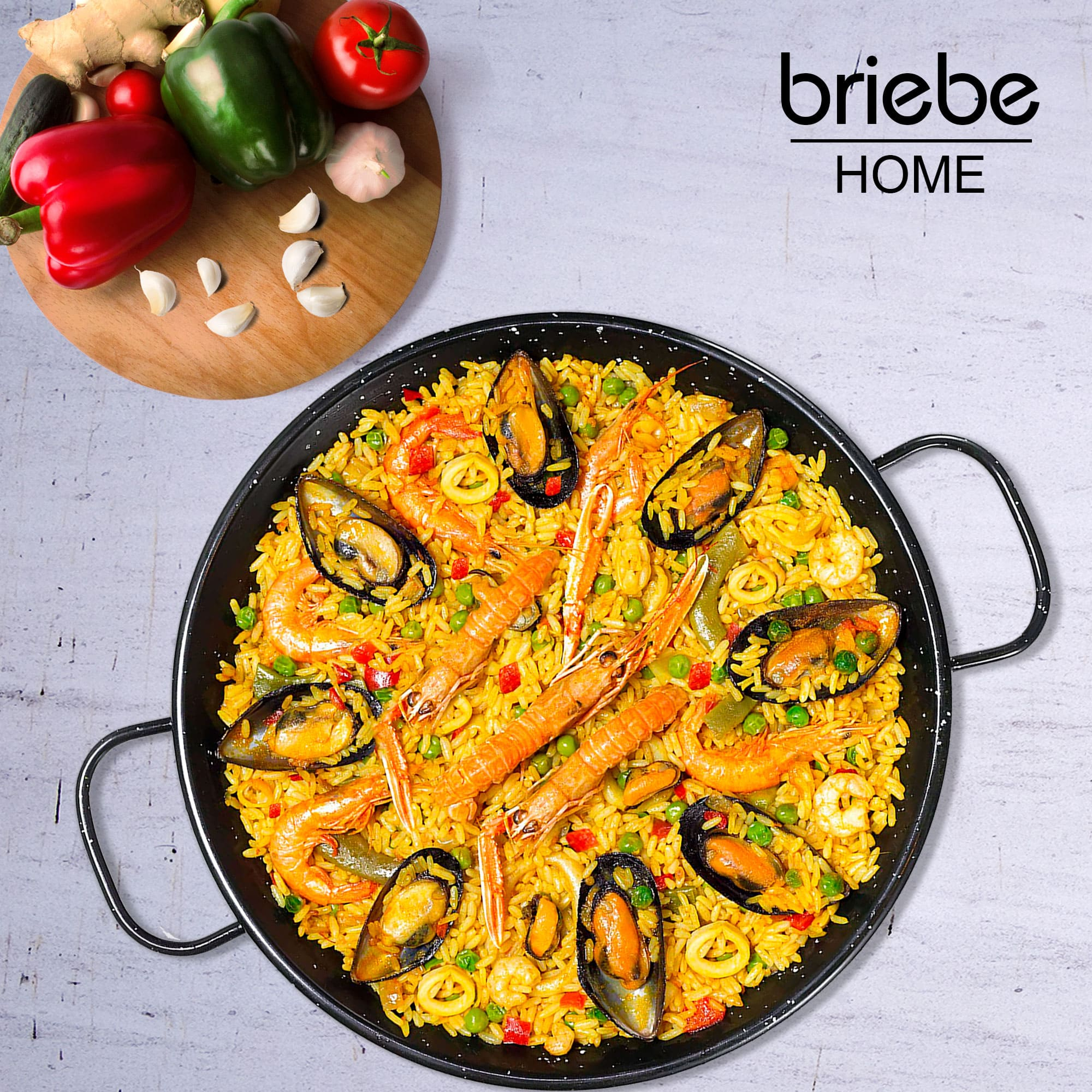 Poêle à Paella émaillée 26 Cm - Vaello Campos - Pour 2 Personnes - Neuf