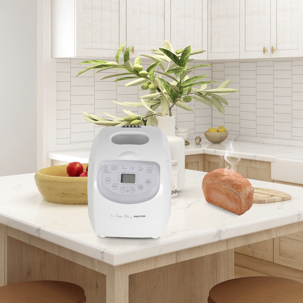 Machine à Pain PRIXTON La Petite Bakery - 19 Programmes Automatiques - Cuisson 1000g - 3 Niveaux De Dorure - 650W