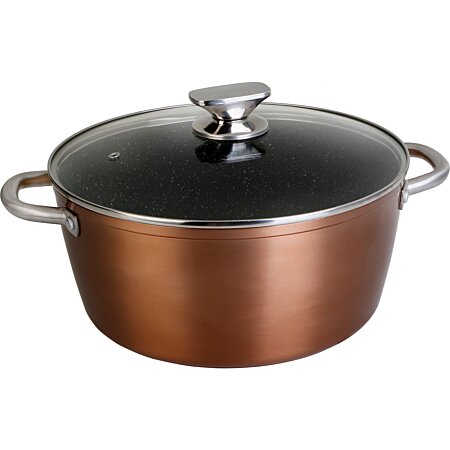 Wecook professional casserole 28cm induction, couvercle en verre,  antiadhésive sans pfoa, aluminium cuivre WECOOK Pas Cher 