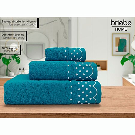 Diana Serviettes de bain - Pack de 3 serviettes - Bleu - à prix