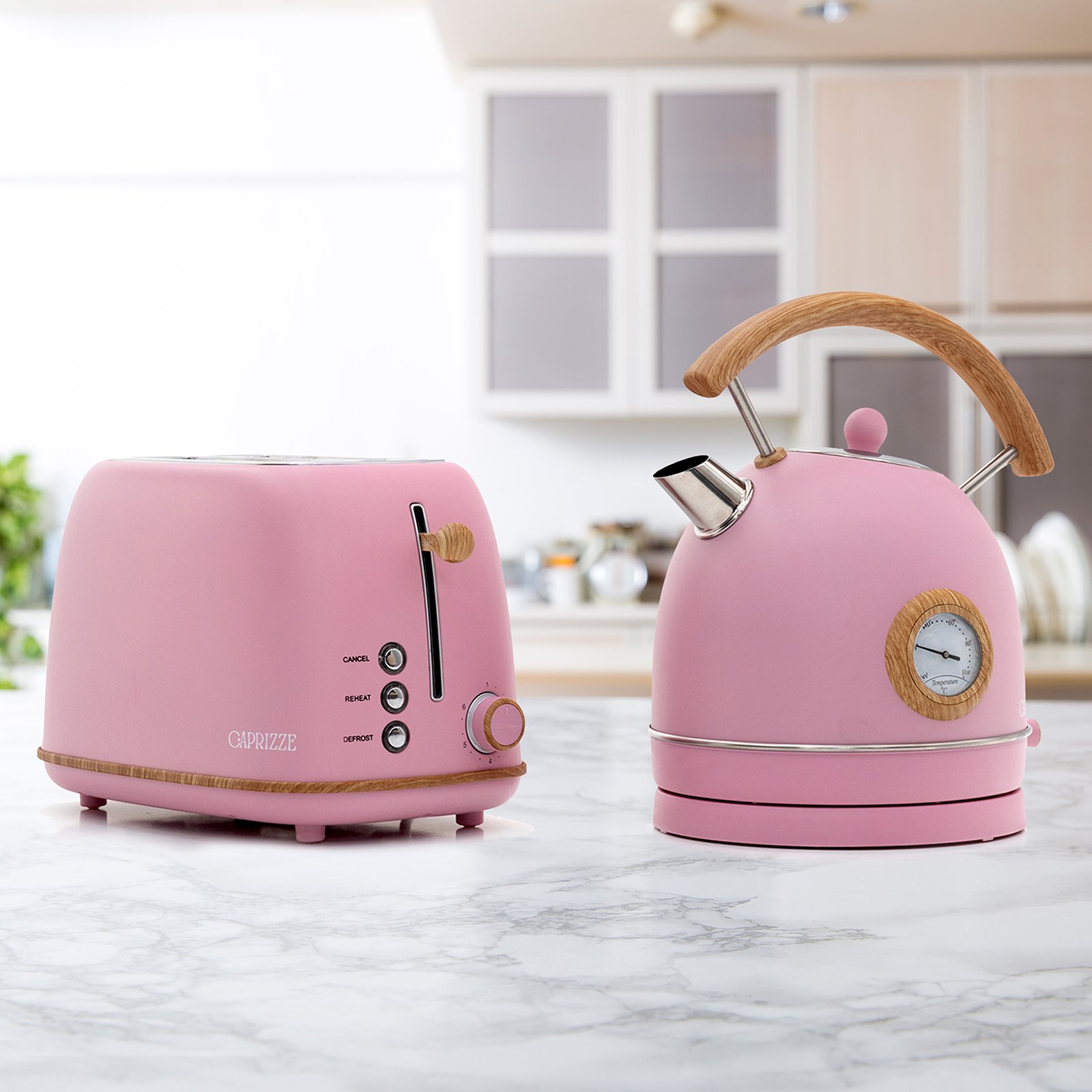 Set Petit Déjeuner - Grille Pain 2 Fentes Finition Inox Bouilloire En