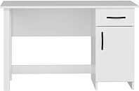 Bureau adulte d'angle avec étagères 100 cm blanc 19_0000549