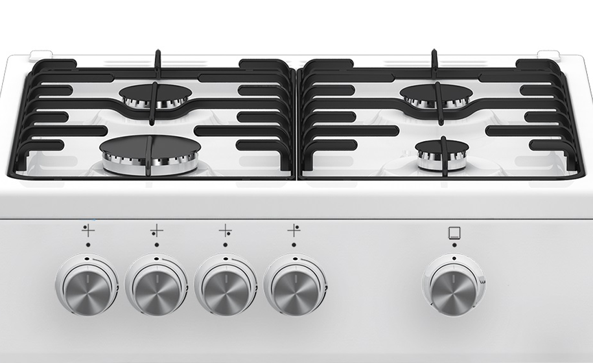 Cuisinière Gaz Beko FSG52000DWC - 4 Feux Autonome Blanc Nettoyage Catalyse - 50x60cm