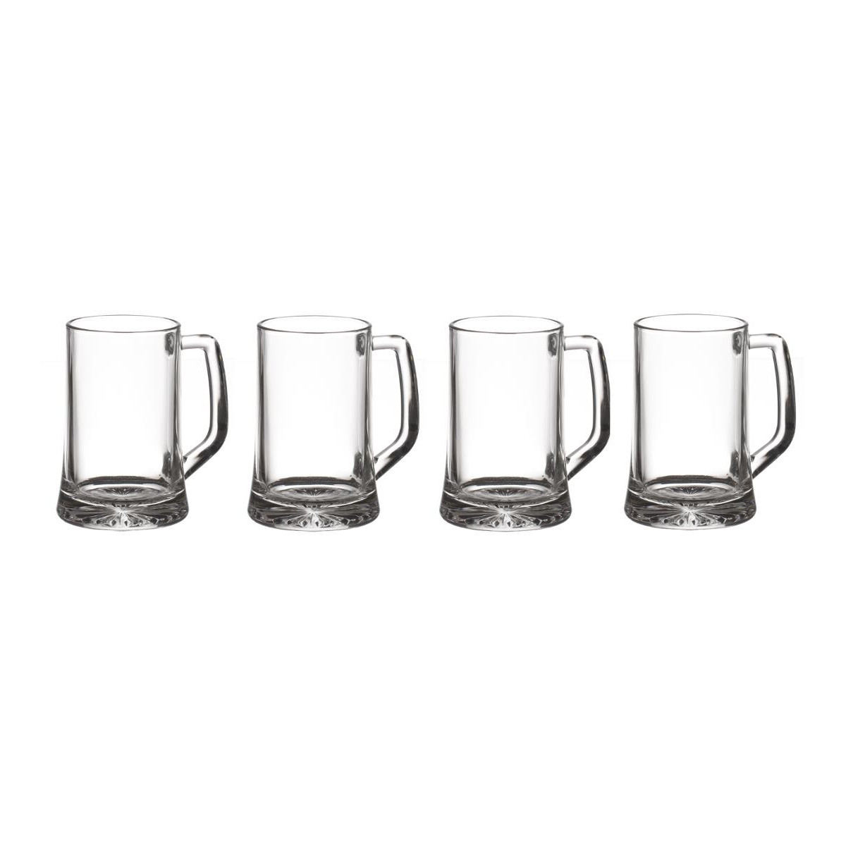 Poignée Confortable Lot De 6 Chopes à Bière 500ml - Verre Avec - Transparent Et Lave-Vaisselle Safe Chope à Bière