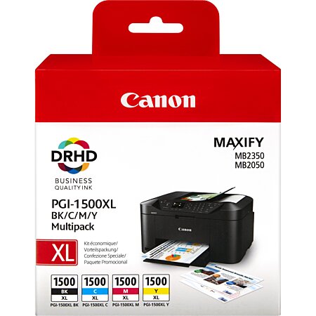 Canon PGI1500XL pack 4 cartouches haute capacité noire + couleurs