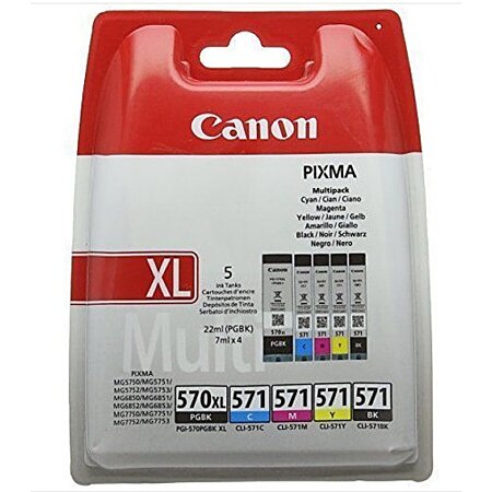 6PK PGI-570 / CLI-571 Cartouches pour Canon PIXMA MG 6850/6851/6852/6853 (  Grand Noir / Petite Noir / Cyan / Magenta / Jaune / gris) - Cdiscount  Informatique