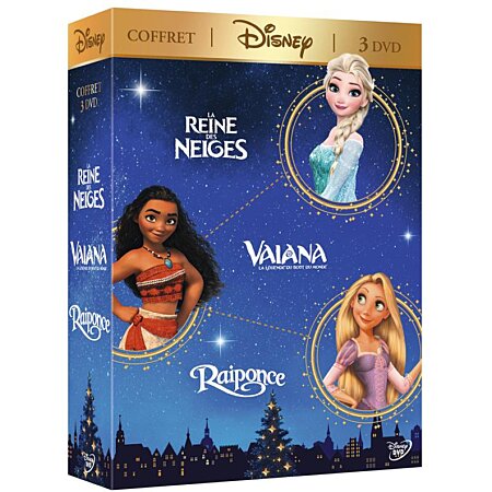 coffret Disney 3 films : Vaiana, la légende du bout du monde ; la Reine des  neiges ; Raiponce au meilleur prix