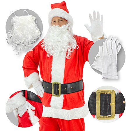 Costume De Père Noël Rouge 9 Pcs Costume De Déguisement Adultes/hommes De  Noël à Prix Carrefour