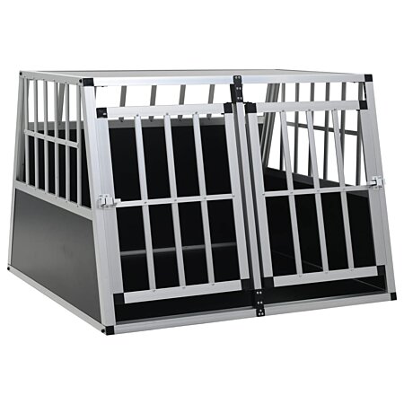 Cage pour chien pliable cage de transport sur roulettes 2 portes  verrouillables plateau amovible dim. 94L