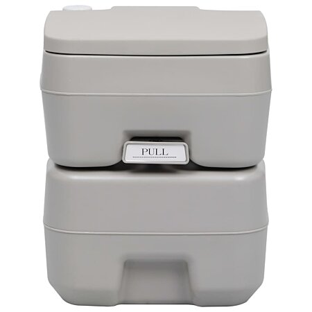 vidaXL Toilette portable de camping Gris 20+10 L au meilleur prix