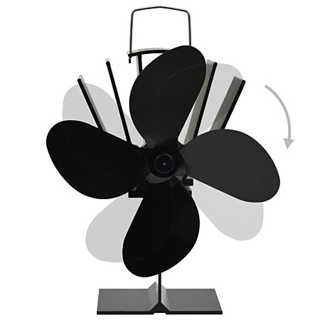 Ventilateur pour poêle à 4 pales BYTHAVNY - Alimenté par la chaleur - Noir  - Cdiscount Bricolage