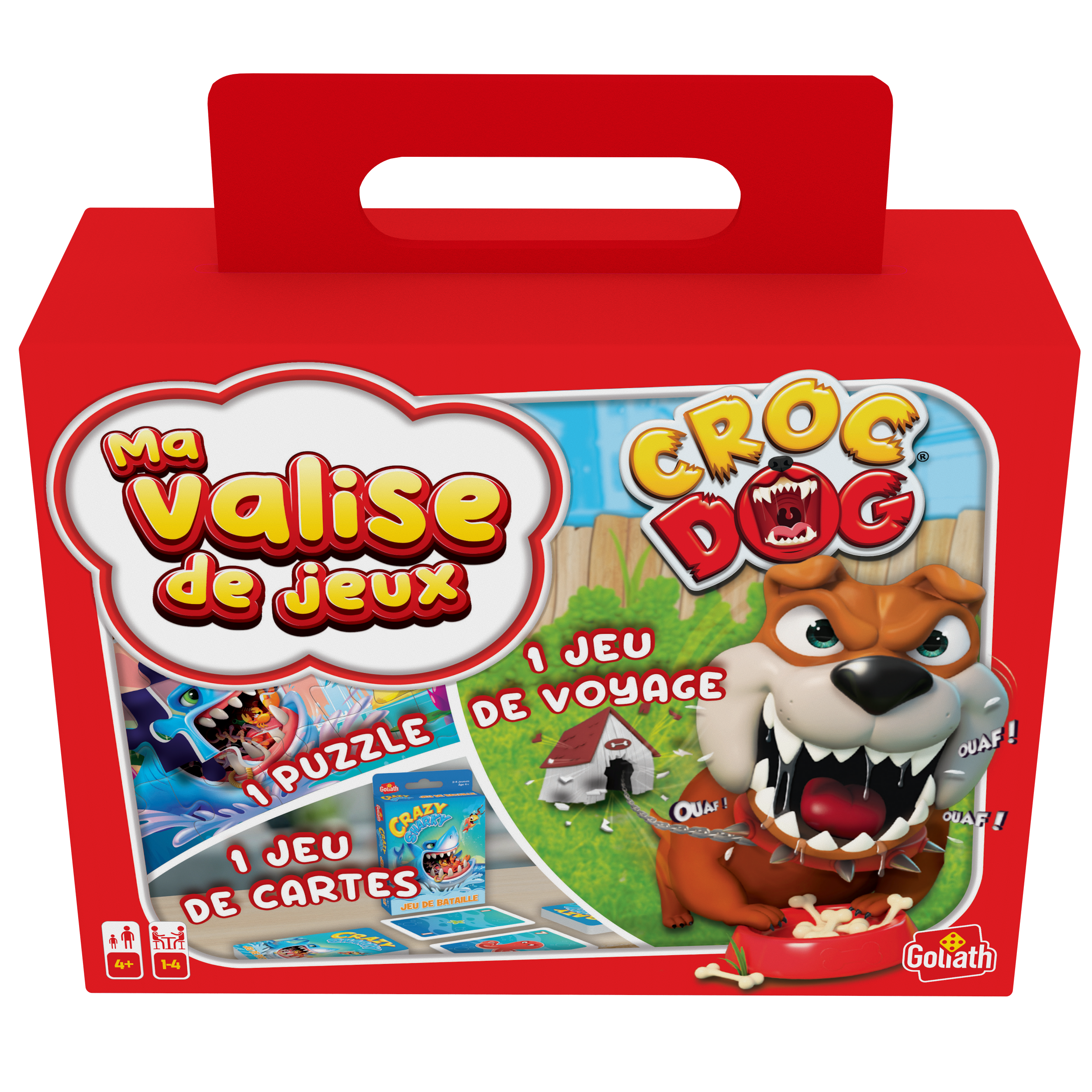 Valisette multi jeux Goliath - Croc Dog voyage + 1 puzzle + 1 jeu