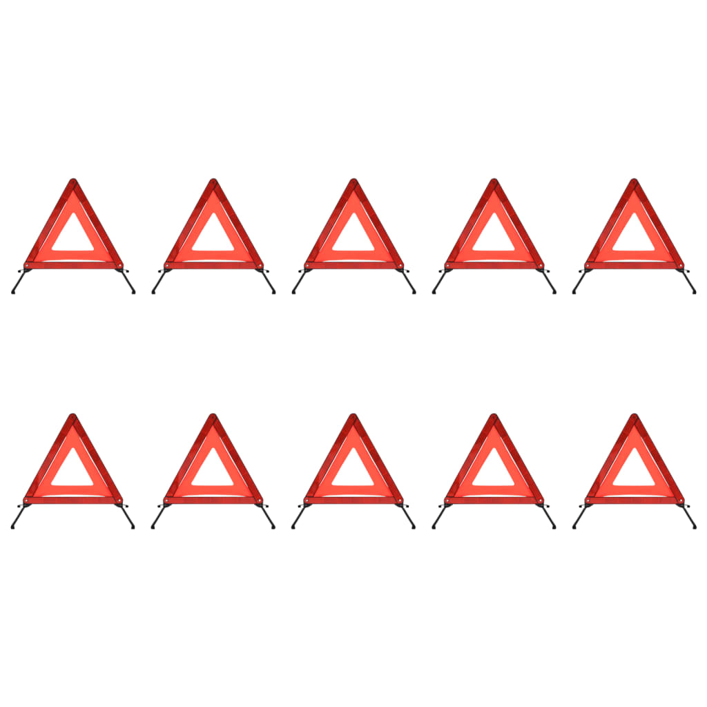 Triangles de signalisation routière 4pcs Rouge 56,5x36,5x44,5cm vidaXL