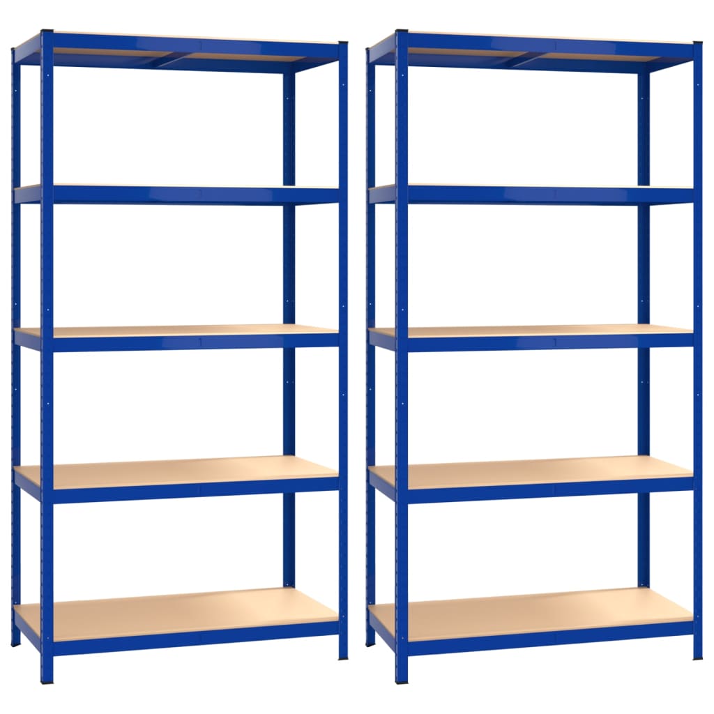 Étagère de rangement garage vidaXL Étagères à 5 niveaux 2pcs Bleu