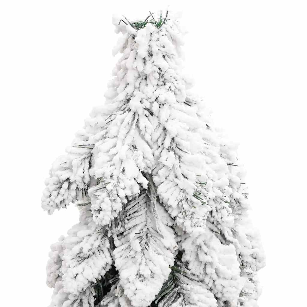 Sapin De Noël Artificiel Enneigé 229 Cm Pré-éclairé - 470 LED, 12 Modes D'éclairage - Support Métal Pliable, Facile à Monter - 12