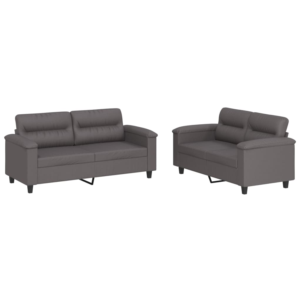 Canapé Similicuir Cappuccino 4 Pièces – Fauteuil, 2 Places, 3 Places Et Pouf, Design Moderne