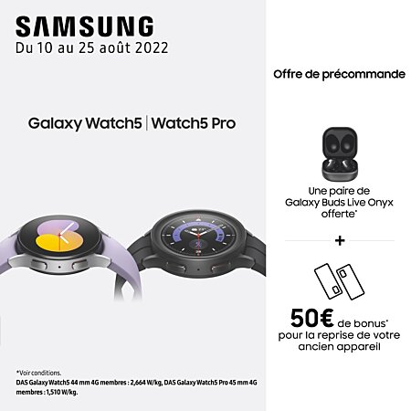 Montre connectée SAMSUNG Galaxy Watch 5 40 M 4G Graphite Pas Cher 