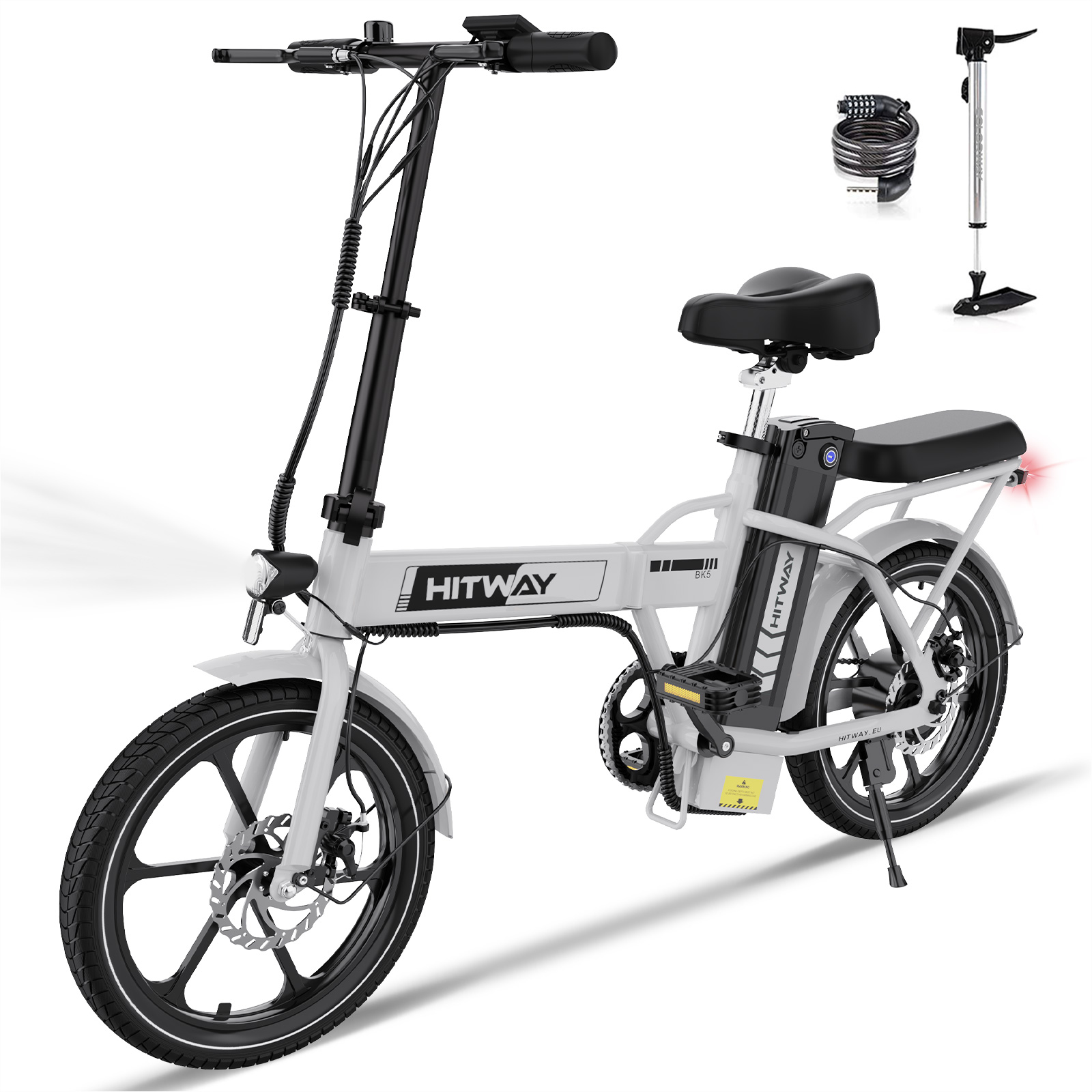 HITWAY Vélo Élctriqu Blanc, 28 VA Vill -Bik, Battri Amovibl 36V 12Ah, Motur 250W, 7 Vitsss, -Bik Urbain Au Millur Prix