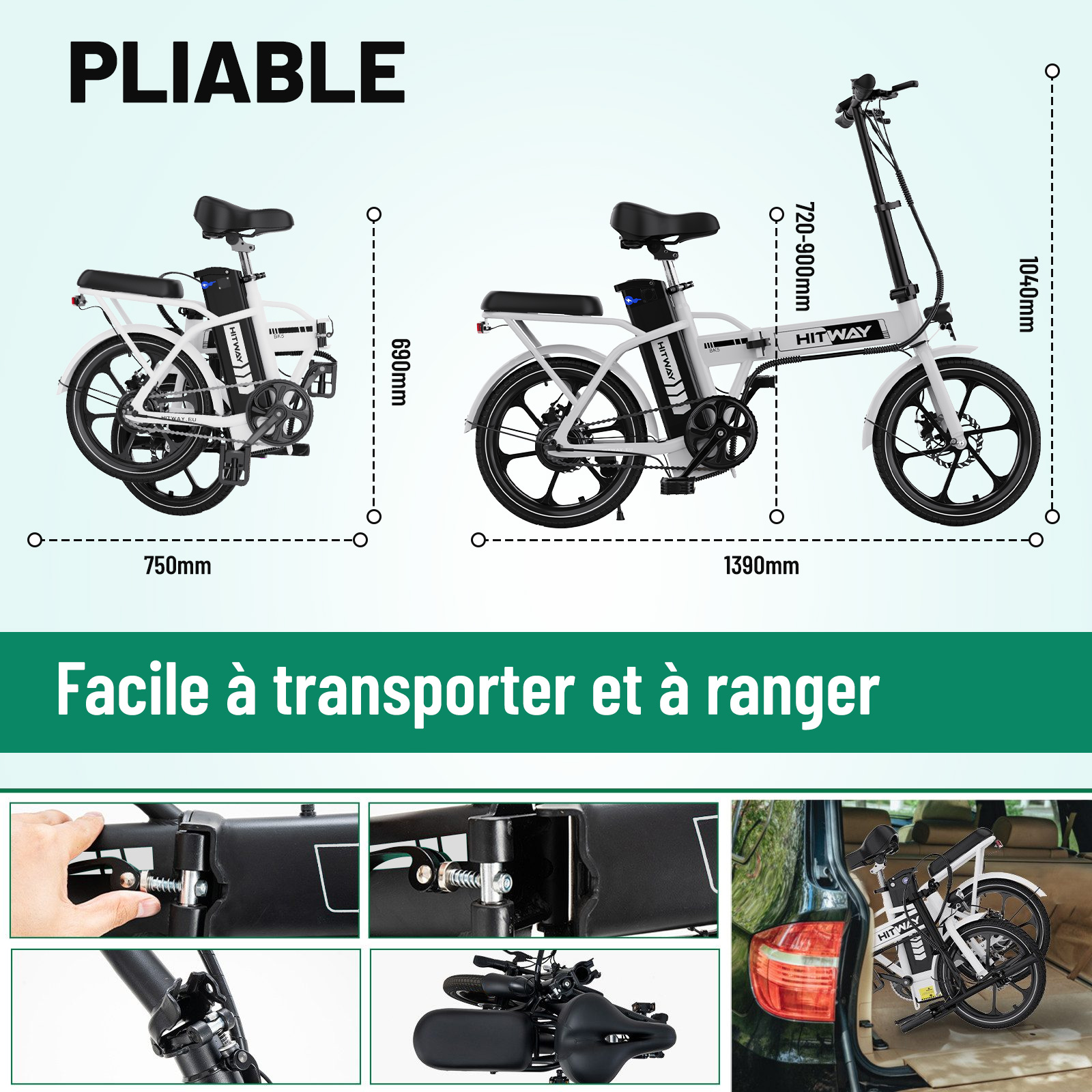 Vélo Pliant E Leclerc Velo Electrique Vélo Électrique HITWAY E