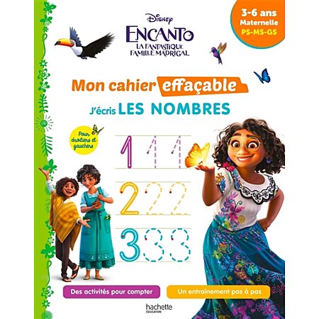 Disney - Princesses Mon cahier effaçable - Je compte et j'écris les nombres  (4-6 ans) - Collectif - L'intranquille