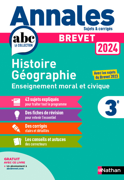 Annales Brevet Histoire Géographie Enseignement Moral Et Civique 2024 ...