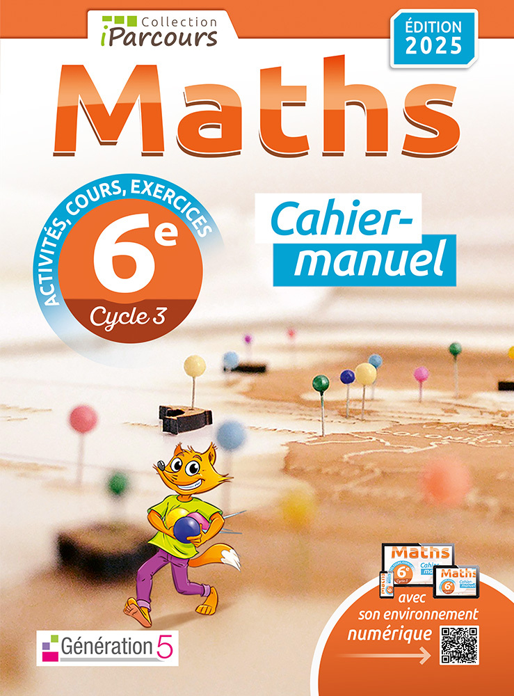 Cahier-manuel iParcours maths 6e (édition 2025) (Broché) au