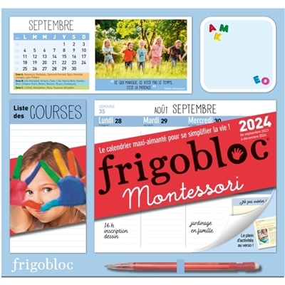 Frigobloc Hebdomadaire - Calendrier d'organisation familiale (de septembre  2023 à décembre 2024) Pas Cher