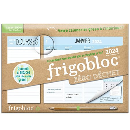 FRIGOBLOC - Hebdomadaire 2024 Calendrier Aimanté - Grand Format