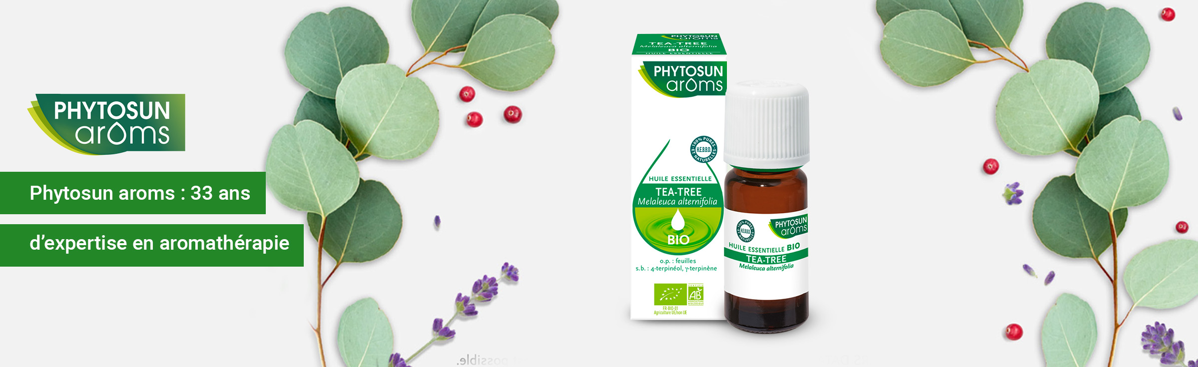 Bannière page marque Phytosun Aroms | Parapharmacie | E. LECLERC