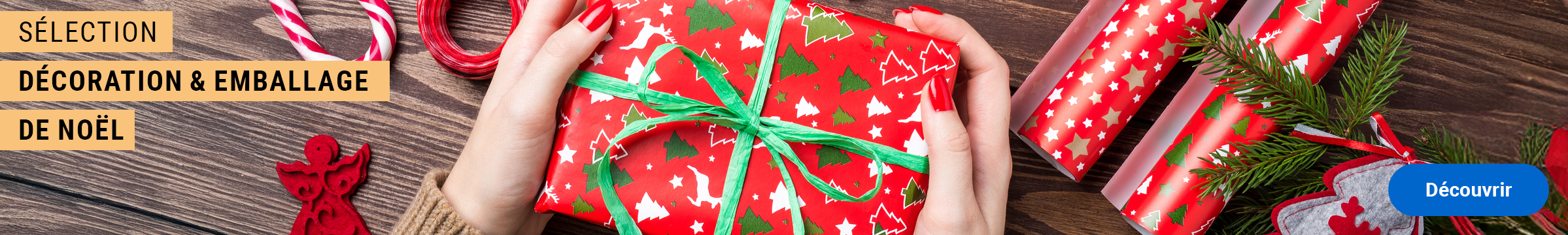 Sélection de décorations et emballages pour noël E.leclerc