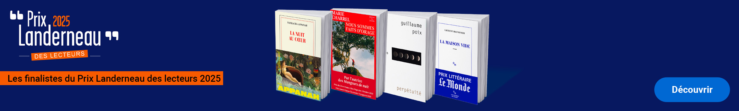 Les 4 romans  finalistes Prix Landerneau des lecteurs 2025