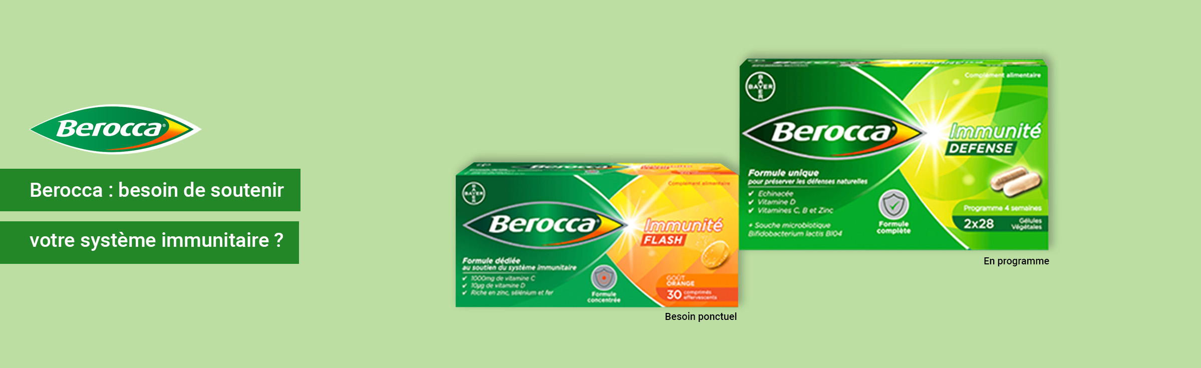 Bannière page marque Berocca | Parapharmacie | E. LECLERC
