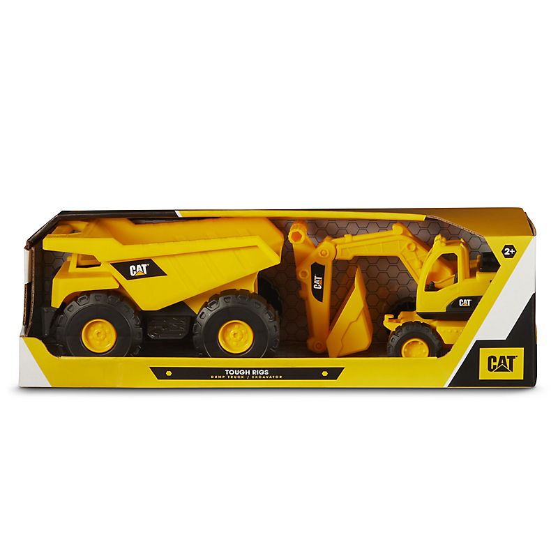 Pack De 2 Véhicules 38 Cm ; Camion Benne Et Excavatrice