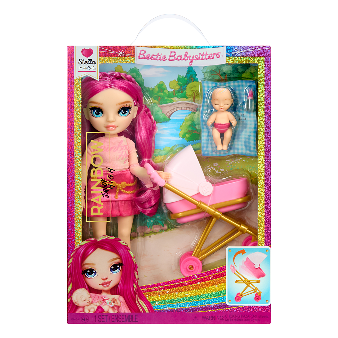 Junior High Babysitters – Stella Poupée 23 cm Bébé Poussette Couffin Biberon Peigne Tenue et Accessoires - vue 4