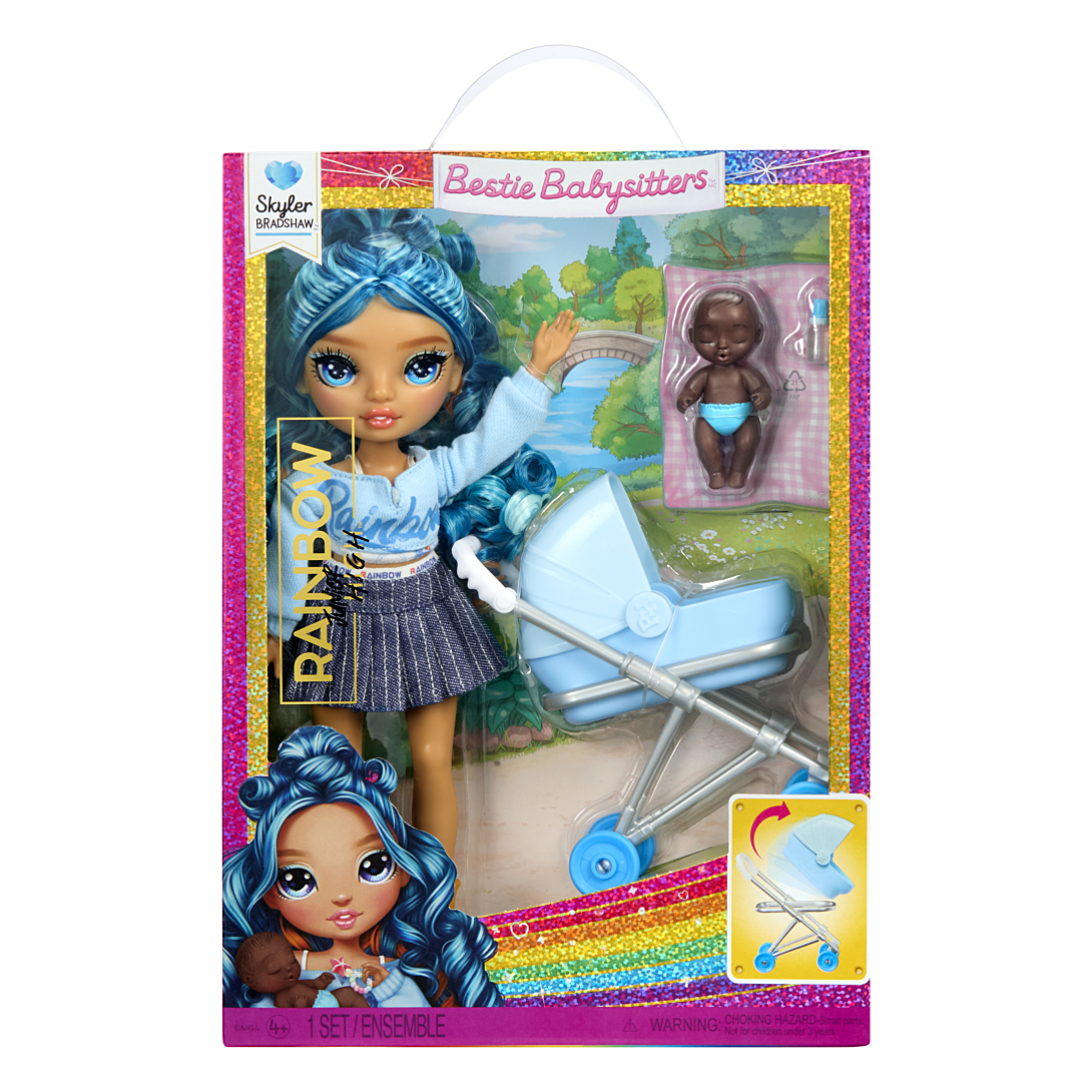 Junior High Babysitters – Skyler Poupée 23 cm Bébé Poussette Couffin Biberon Peigne Tenue et Accessoires - vue 3